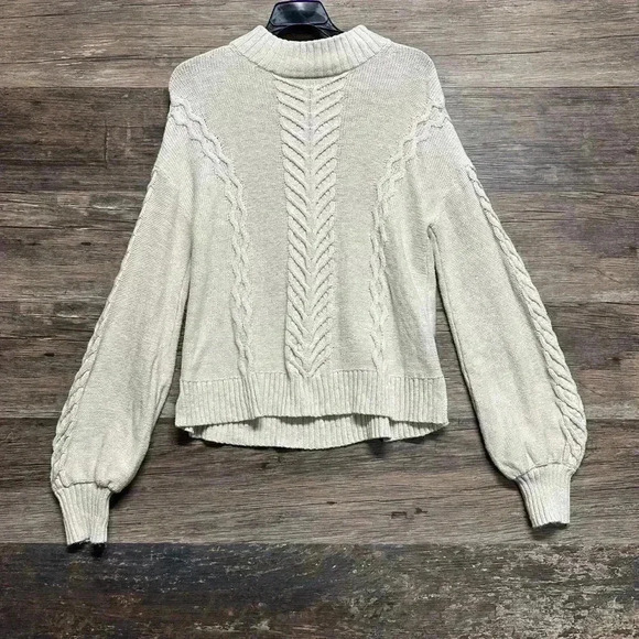 GAP Cream Cable Knit Turtleneck Sweater - Picture 1 of 3